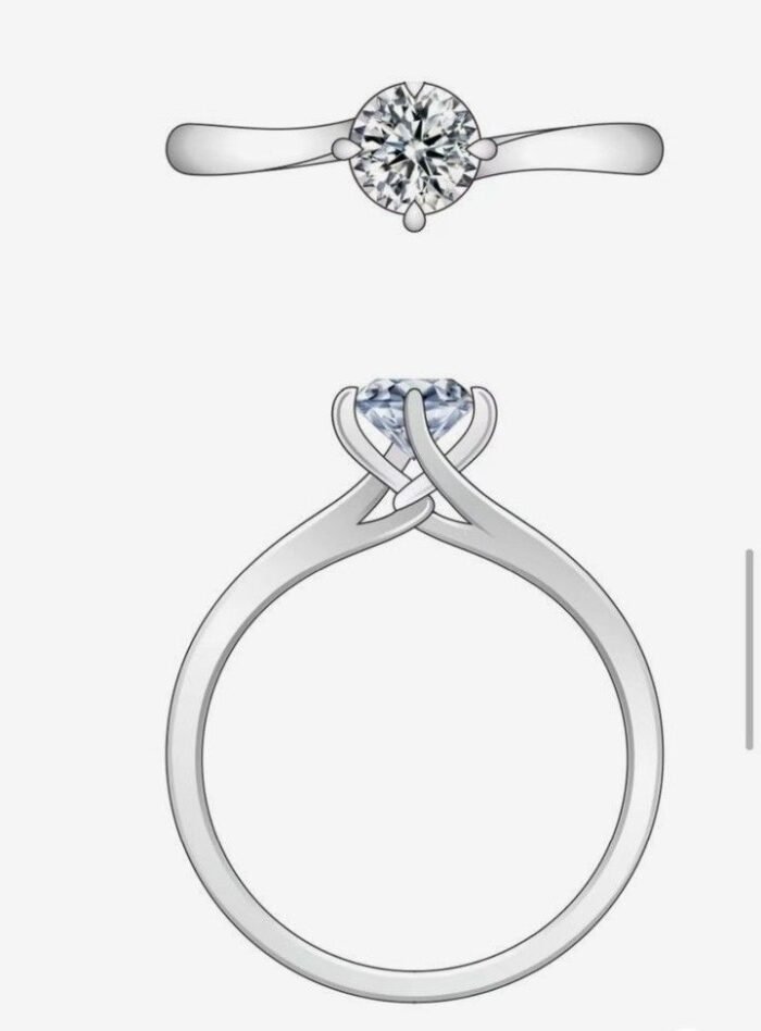 Infinity Micro Pave Silver Diamond Wedding Ring Band Band White Gold Over By VR ARTS. - Image 3
