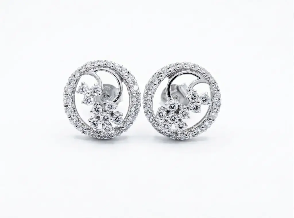 Eternal Bloom Floral Silver Earrings