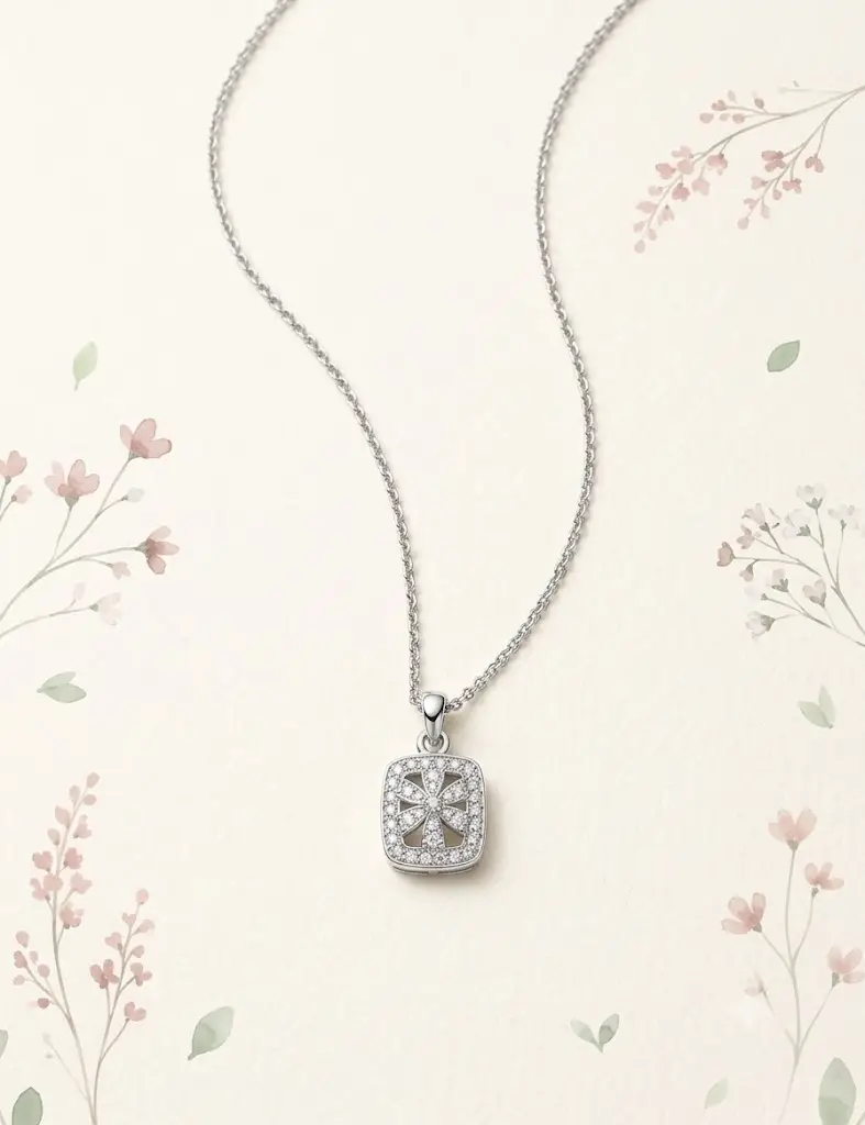 Linear Pave Silver Pendant - Image 3