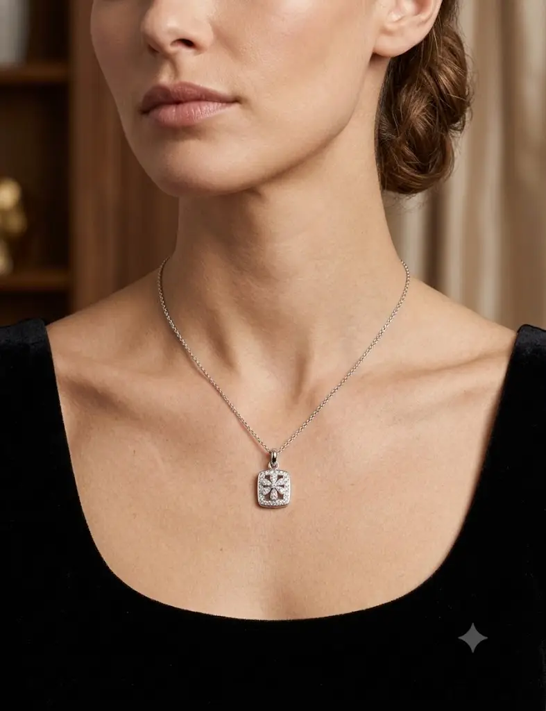 Linear Pave Silver Pendant - Image 2