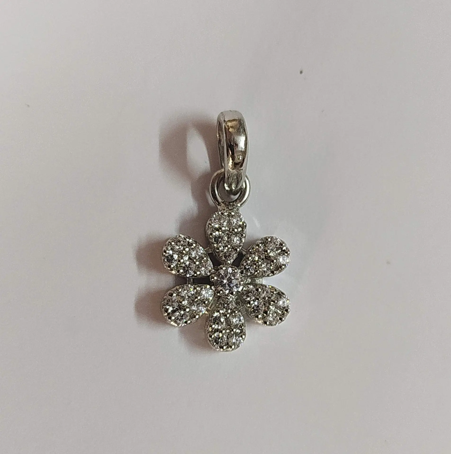 Floral Cluster Glistening Petal Silver Pendant - Image 4