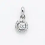 Teardrop Pear Halo Silver Pendant